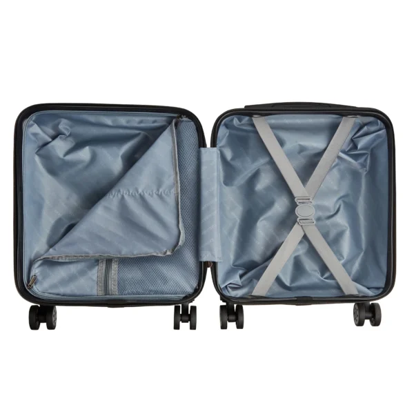 ANODE 30L 45X36X20CM Blá Viltu forðast auka handfarangursgjöld hjá easyJet  Anode 30L á fjórum hjólum er fullkomin stærð sem passar auðveldlega undir sætið og sparar þér að borga aukagjöld. Stærð 45 x 36 x 20 cm og létt 2.2 kg, Anode er úr ABS efni og er með sterkum 8 mm rennilás.Létt tveggja þrepa handfangið nær upp í 1.02 cm. .