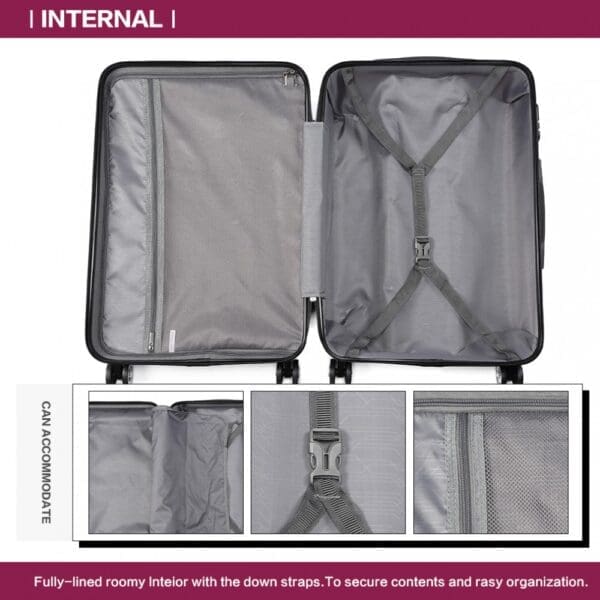 Ferðataska KONO ABS 65cm  Fjólublá - Image 4