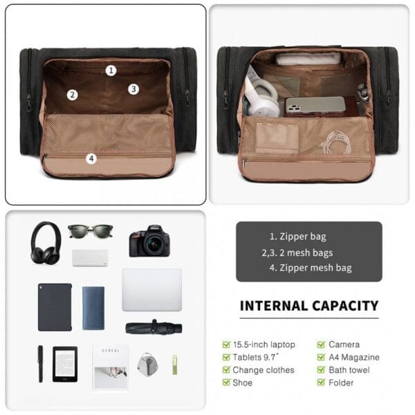 KONO CANVAS BARREL DUFFLE Svartur