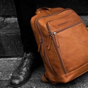 Chesterfield Detroit  Coníak Leðurbakpoki Fyrir 14″ Fartölvu