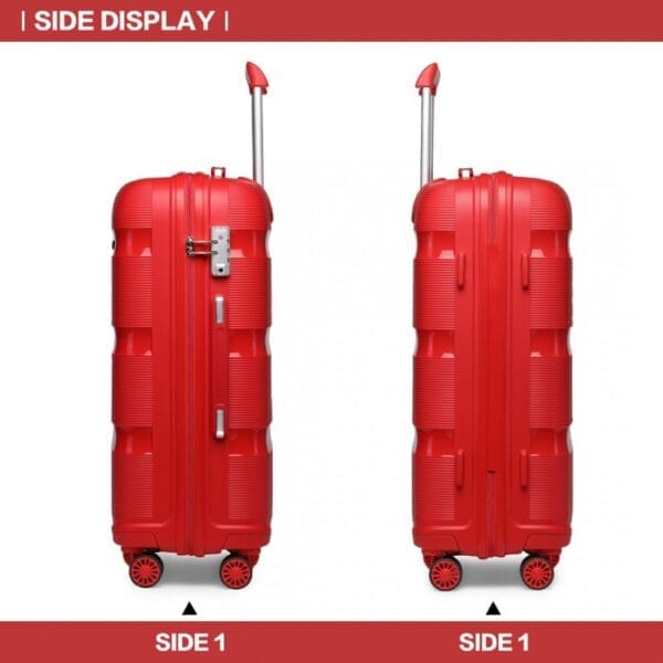 Ferðataska KONO BRIGHT HARD SHELL PP 65cm Rauð - Image 10
