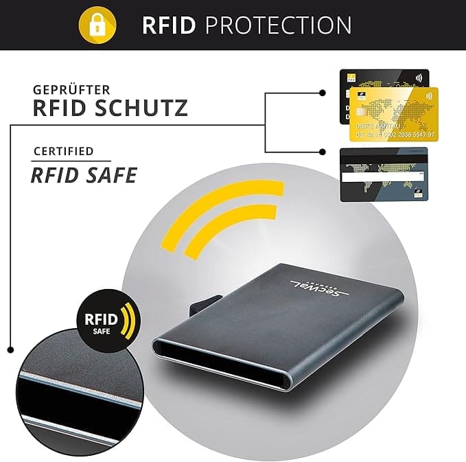 SecWal Leður RFID Kortaveski Metallic - Image 5