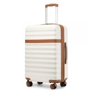 KONO Stækkanleg ferðataska 24"Cream and Brown 70 L