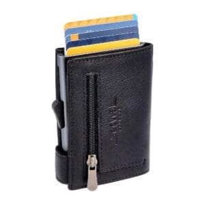 SecWal Leður RFID Kortaveski Svart
