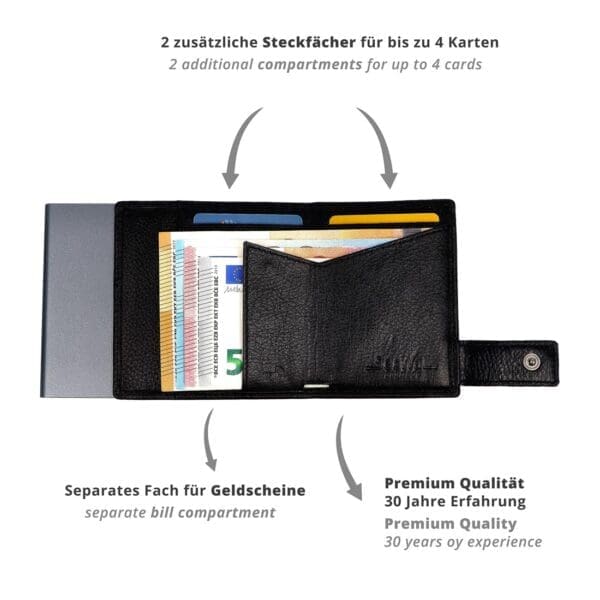 SecWal Leður RFID Kortaveski Svart - Image 6