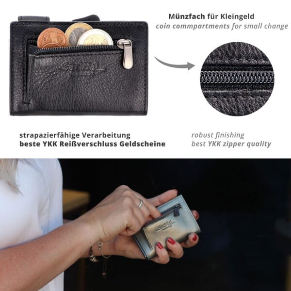 SecWal Leður RFID Kortaveski Svart - Image 5