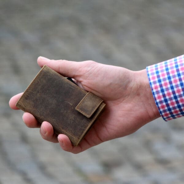 SecWal Leður RFID Kortaveski Ljós Brúnt - Image 4