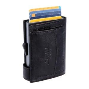 SecWal Leður RFID Kortaveski Svart