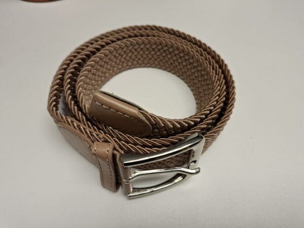 Belti Teygjanlegt Brúnt Breidd 3.2 cm Lengd 110