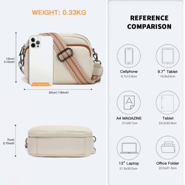 Miss Lulu Elegant  Leður Crossbody - Image 2