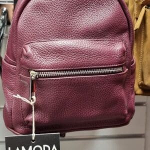 Bakpoki ITALIAN LEATHER  Vínrauður
