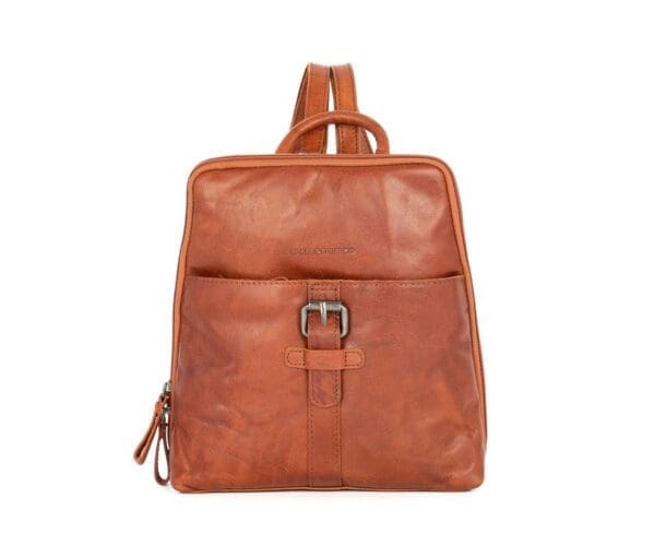 Spikes & Sparrow Leather Backpack Texas Coníak +Regncover - Image 5