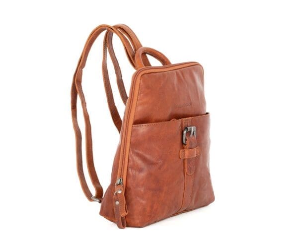 Spikes & Sparrow Leather Backpack Texas Coníak +Regncover - Image 2