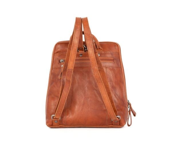 Spikes & Sparrow Leather Backpack Texas Coníak +Regncover - Image 4