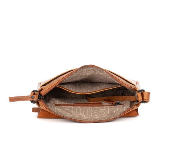 Spikes & Sparrow Leður Cross Body Coniak - Image 3