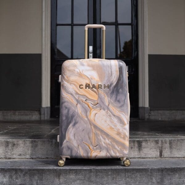 Charm London Travel Suitcase 75 cm Ljós Grá - Image 9