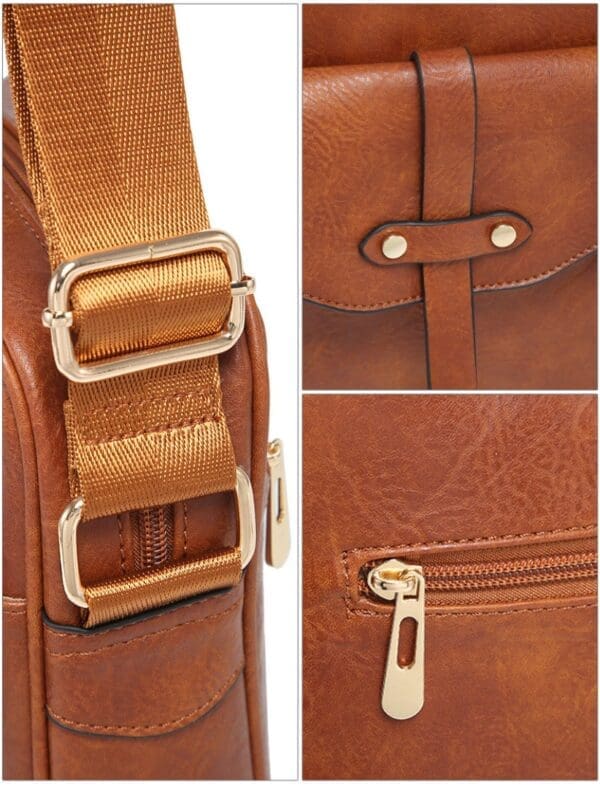 Moda Handbag Hliðartaska Kaffi Brún - Image 3