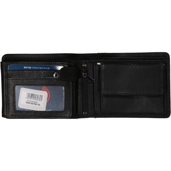 Leður Seðlaveski Svart  RFID Vörn Svart - Image 2