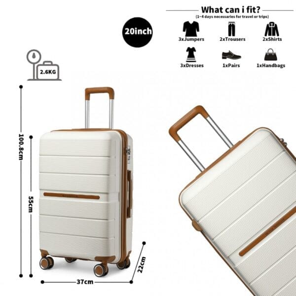 Ferðataska  BRITISH TRAVELLER 76cm Cream 28" - Image 7