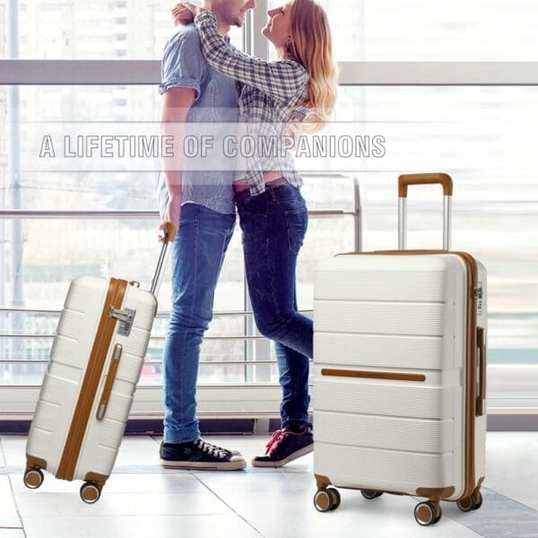 Ferðataska  BRITISH TRAVELLER 76cm Cream 28" - Image 4