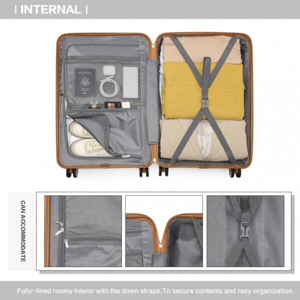 Ferðataska  BRITISH TRAVELLER 76cm Cream 28" - Image 6
