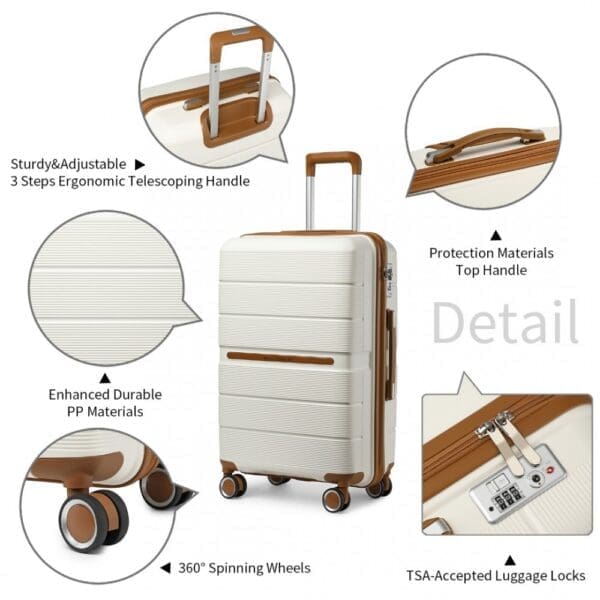 Ferðataska  BRITISH TRAVELLER 76cm Cream 28" - Image 5