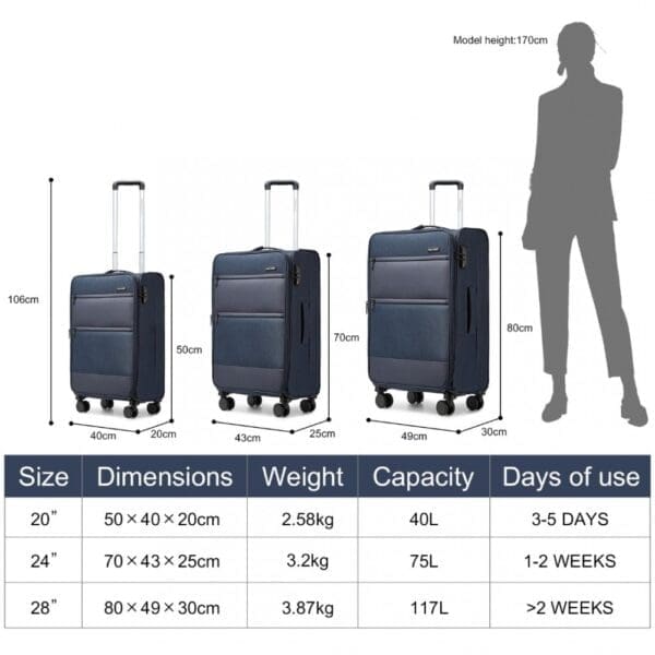 BRITISH TRAVELLER Blá 28" Stækkanleg - Image 12