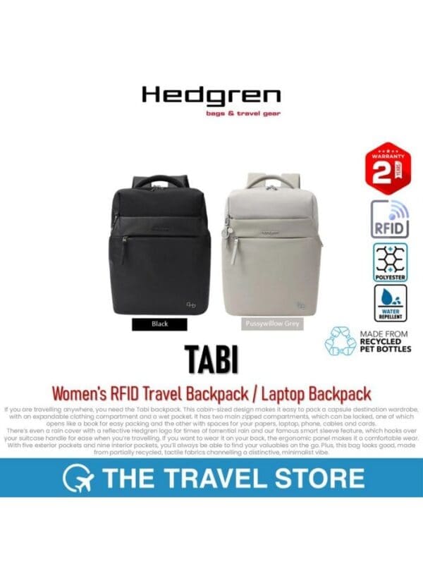 Hedgren TABI RFID Vörn Ferðabakpoki Andargrænn - Image 9