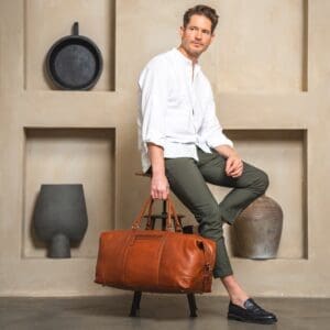 The Chesterfield Brand Leðurferðataska Cavoli Coníak 15" Tölvuhólf